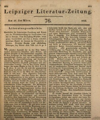 Leipziger Literaturzeitung Mittwoch 27. März 1816