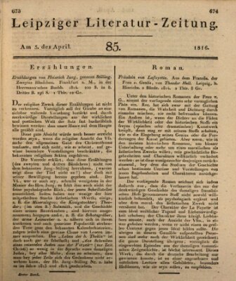 Leipziger Literaturzeitung Freitag 5. April 1816