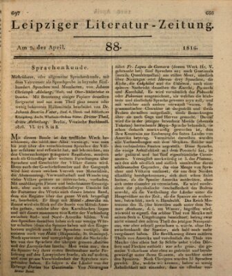 Leipziger Literaturzeitung Dienstag 9. April 1816