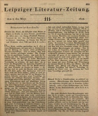 Leipziger Literaturzeitung Montag 6. Mai 1816