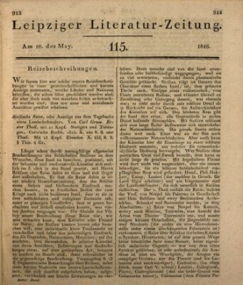 Leipziger Literaturzeitung Freitag 10. Mai 1816