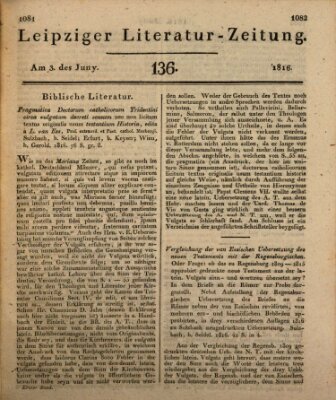 Leipziger Literaturzeitung Montag 3. Juni 1816