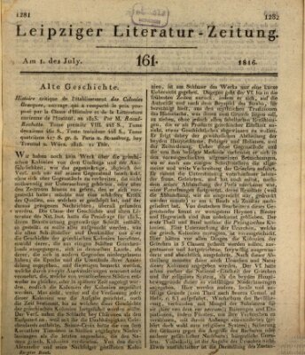 Leipziger Literaturzeitung Montag 1. Juli 1816