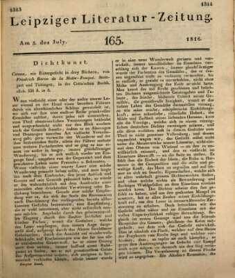 Leipziger Literaturzeitung Freitag 5. Juli 1816