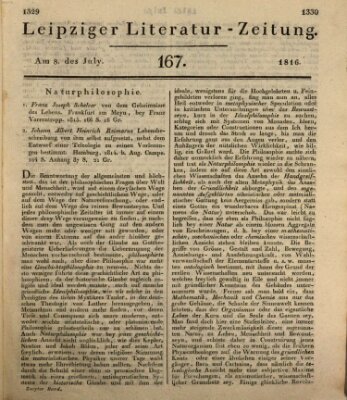 Leipziger Literaturzeitung Montag 8. Juli 1816