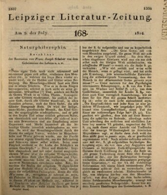 Leipziger Literaturzeitung Dienstag 9. Juli 1816