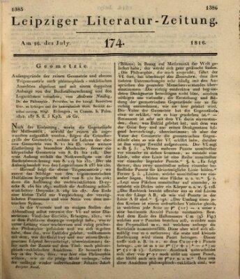 Leipziger Literaturzeitung Dienstag 16. Juli 1816