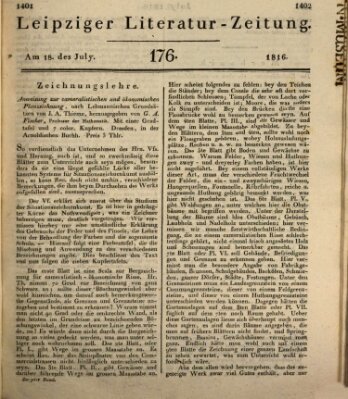 Leipziger Literaturzeitung Donnerstag 18. Juli 1816