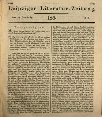 Leipziger Literaturzeitung Montag 29. Juli 1816