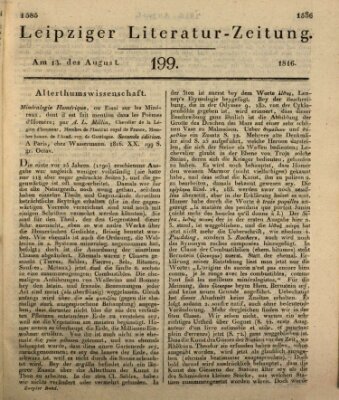 Leipziger Literaturzeitung Dienstag 13. August 1816