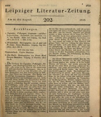 Leipziger Literaturzeitung Freitag 16. August 1816