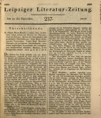 Leipziger Literaturzeitung Dienstag 24. September 1816