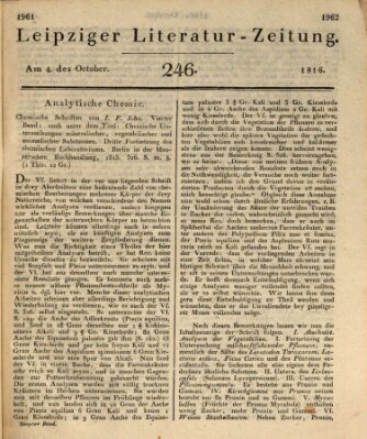 Leipziger Literaturzeitung Freitag 4. Oktober 1816