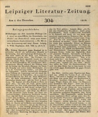 Leipziger Literaturzeitung Freitag 6. Dezember 1816