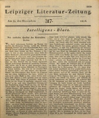 Leipziger Literaturzeitung Samstag 21. Dezember 1816