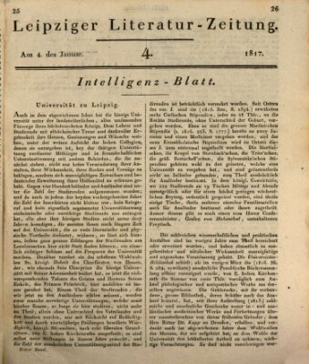 Leipziger Literaturzeitung Samstag 4. Januar 1817