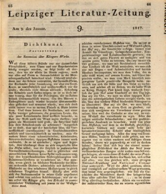 Leipziger Literaturzeitung Donnerstag 9. Januar 1817