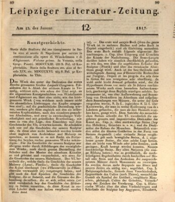 Leipziger Literaturzeitung Montag 13. Januar 1817