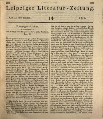 Leipziger Literaturzeitung Mittwoch 15. Januar 1817