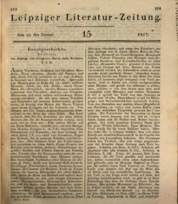 Leipziger Literaturzeitung Mittwoch 15. Januar 1817