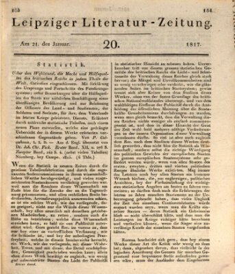 Leipziger Literaturzeitung Dienstag 21. Januar 1817