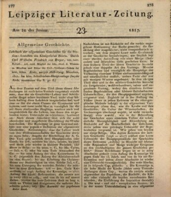 Leipziger Literaturzeitung Freitag 24. Januar 1817