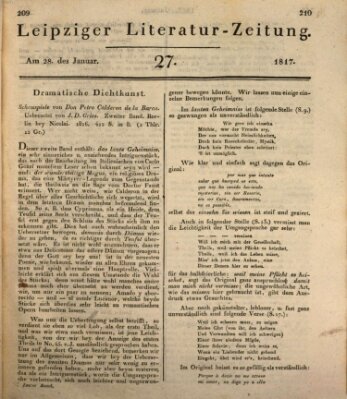 Leipziger Literaturzeitung Dienstag 28. Januar 1817