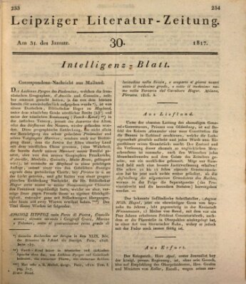 Leipziger Literaturzeitung Freitag 31. Januar 1817