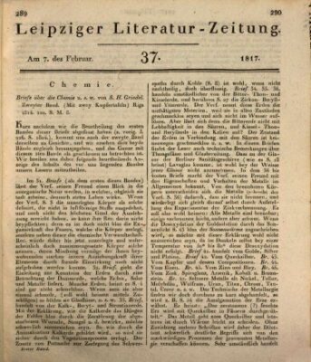 Leipziger Literaturzeitung Freitag 7. Februar 1817