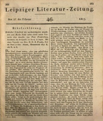 Leipziger Literaturzeitung Montag 17. Februar 1817