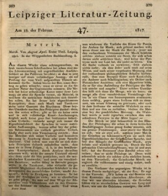 Leipziger Literaturzeitung Dienstag 18. Februar 1817