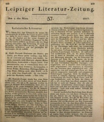 Leipziger Literaturzeitung Samstag 1. März 1817