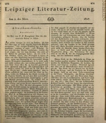 Leipziger Literaturzeitung Mittwoch 5. März 1817