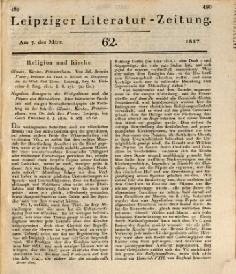 Leipziger Literaturzeitung Freitag 7. März 1817