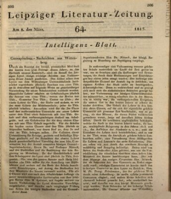 Leipziger Literaturzeitung Samstag 8. März 1817