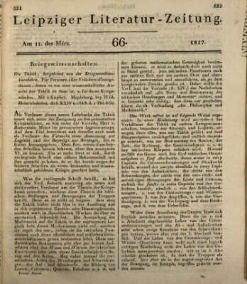 Leipziger Literaturzeitung Dienstag 11. März 1817