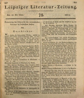 Leipziger Literaturzeitung Dienstag 25. März 1817