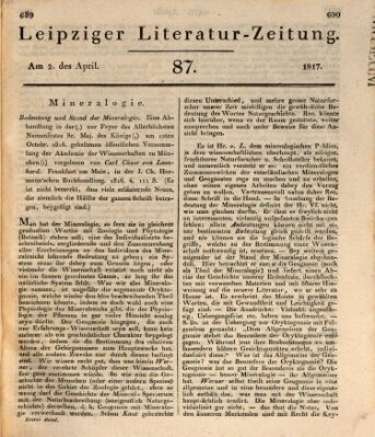 Leipziger Literaturzeitung Mittwoch 2. April 1817