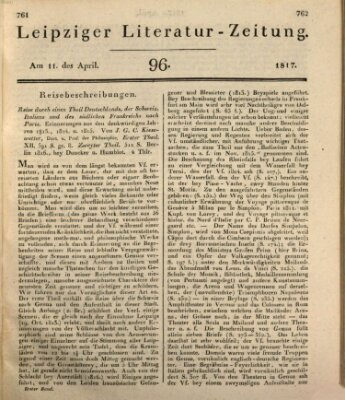 Leipziger Literaturzeitung Freitag 11. April 1817