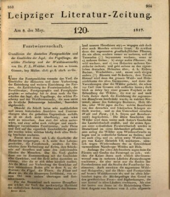 Leipziger Literaturzeitung Donnerstag 8. Mai 1817