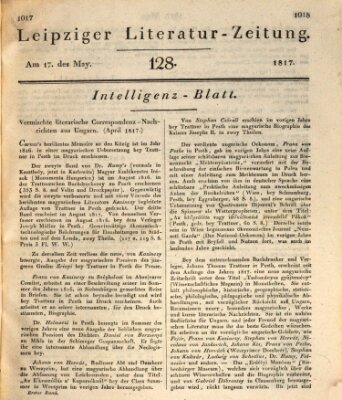 Leipziger Literaturzeitung Samstag 17. Mai 1817