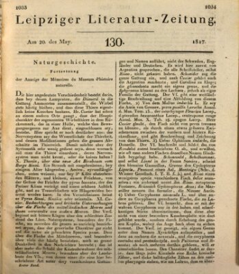 Leipziger Literaturzeitung Dienstag 20. Mai 1817