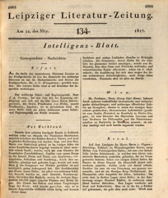 Leipziger Literaturzeitung Samstag 24. Mai 1817