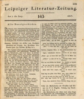 Leipziger Literaturzeitung Montag 2. Juni 1817