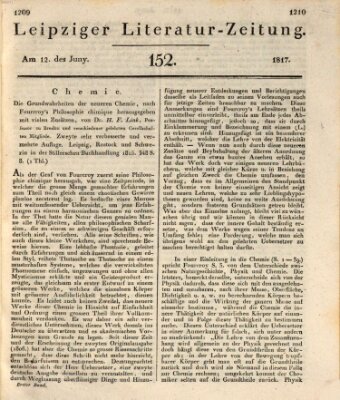 Leipziger Literaturzeitung Donnerstag 12. Juni 1817