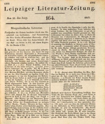 Leipziger Literaturzeitung Donnerstag 26. Juni 1817