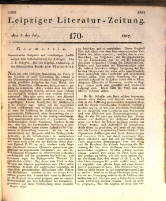 Leipziger Literaturzeitung Donnerstag 3. Juli 1817