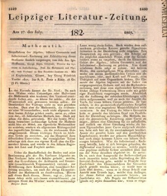 Leipziger Literaturzeitung Donnerstag 17. Juli 1817