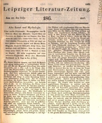 Leipziger Literaturzeitung Dienstag 22. Juli 1817