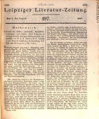 Leipziger Literaturzeitung Montag 4. August 1817